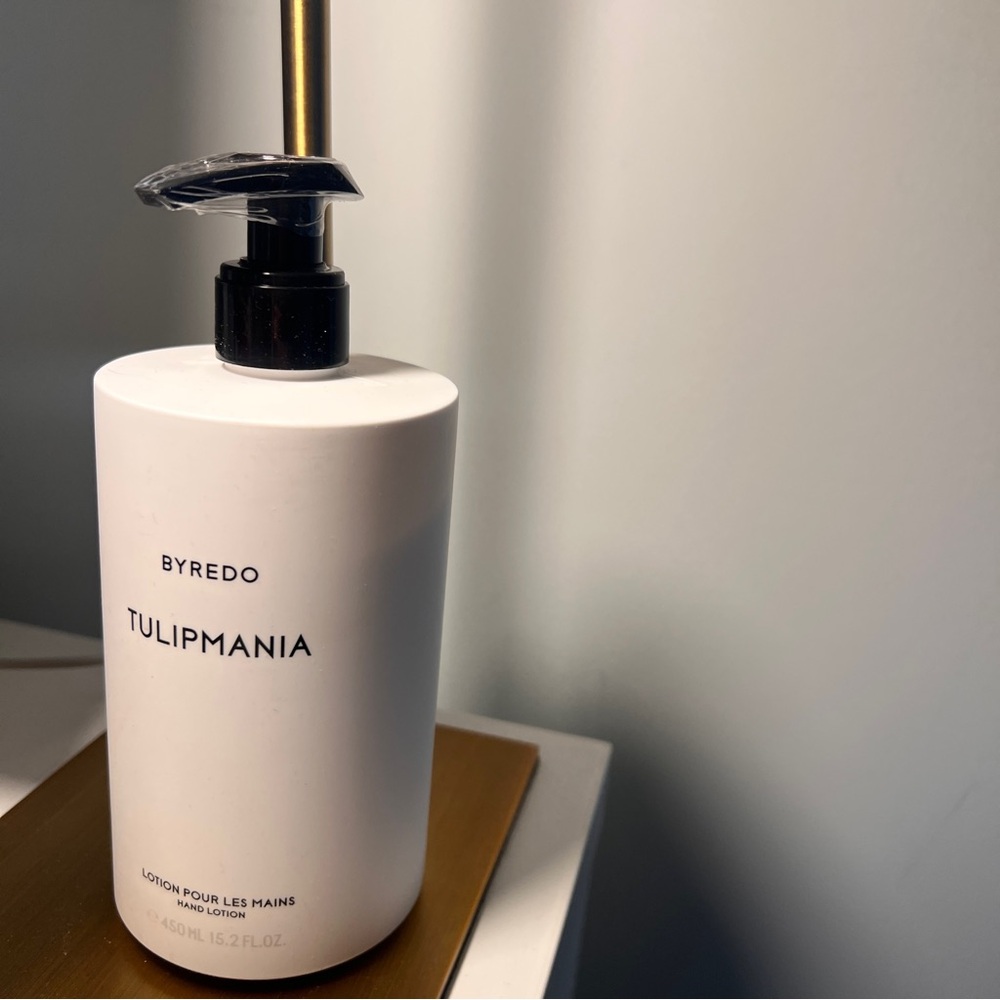 Byredo Tulipmania Hand Lotion in White Bottle